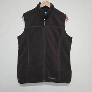 WindRiver Fleece Vest Women Large Brown Polyester Full Zip Outdoor Gorpcore